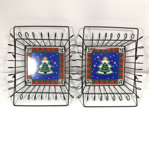 Metal Wire Basket with Porcelain Christmas Trivet Bundle - Picture 4 of 5